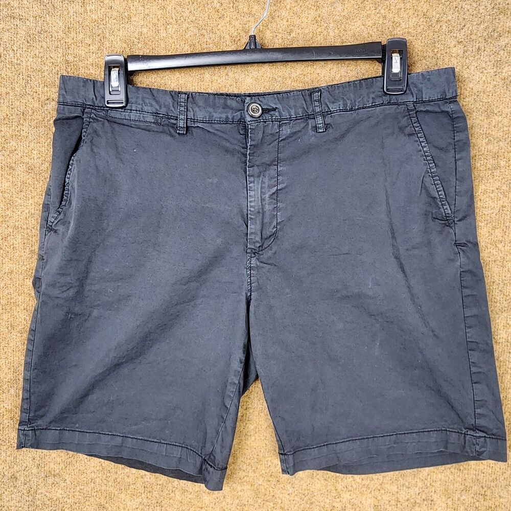 Goodthreads Men Khaki 8" Shorts Black Size 36  Flat-Front Pockets Chino Casual